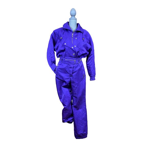 Fera Skiwear Jumpsuit Very Purple One Piece Ski Suit size 12 - Picture 1 of 10